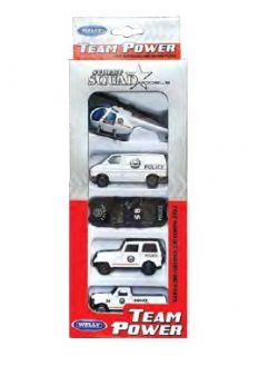 TEAM POWER - ENSEMBLE DE 5 VOITURES VÉHICULES D'URGENCE POLICE 7 CM (3